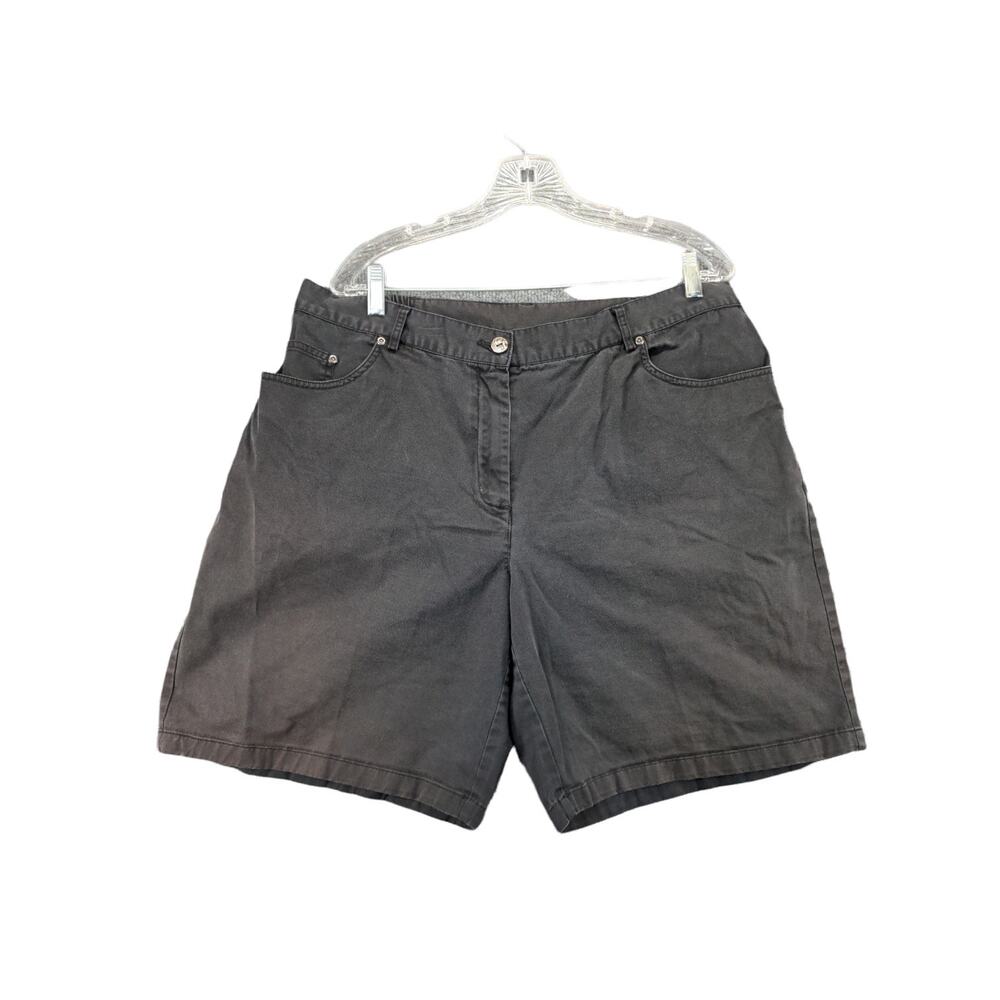 Womens Hearts of Palm Shorts Size 16W Black 5 Pocket Cotton Blend